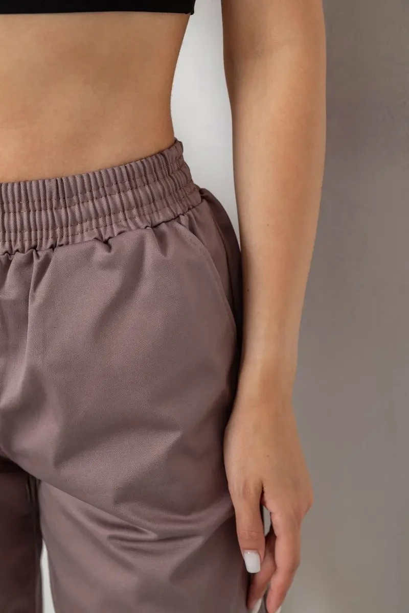 Шорти жіночі однотонні, колір мокко, 238R315-1 5