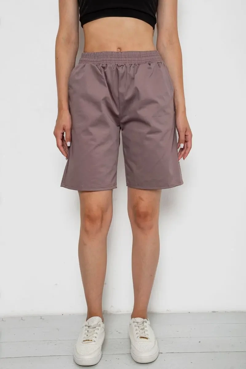 Шорти жіночі однотонні, колір мокко, 238R315-1