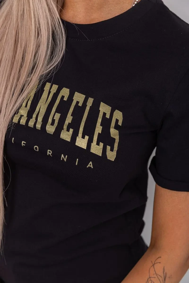 Футболка жіноча з принтом, колір чорний, 238R57476 5