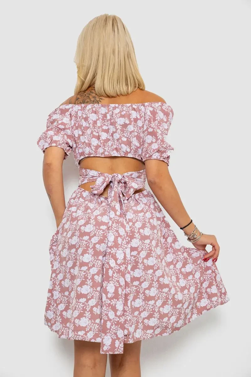 Сукня софт з принтом 230R01005, колір пудровий, 230R0105 4