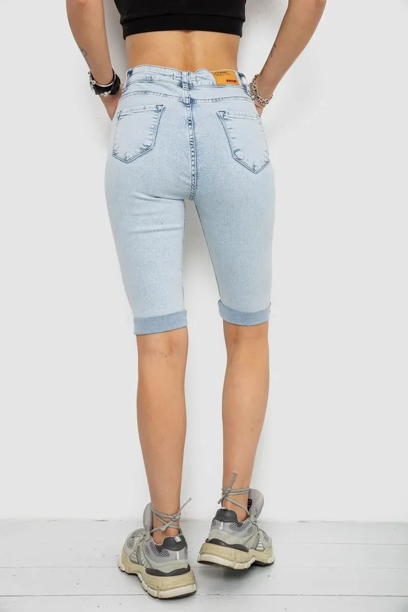 Капрі джинсові жіночі, колір блакитний, 182R1692 4