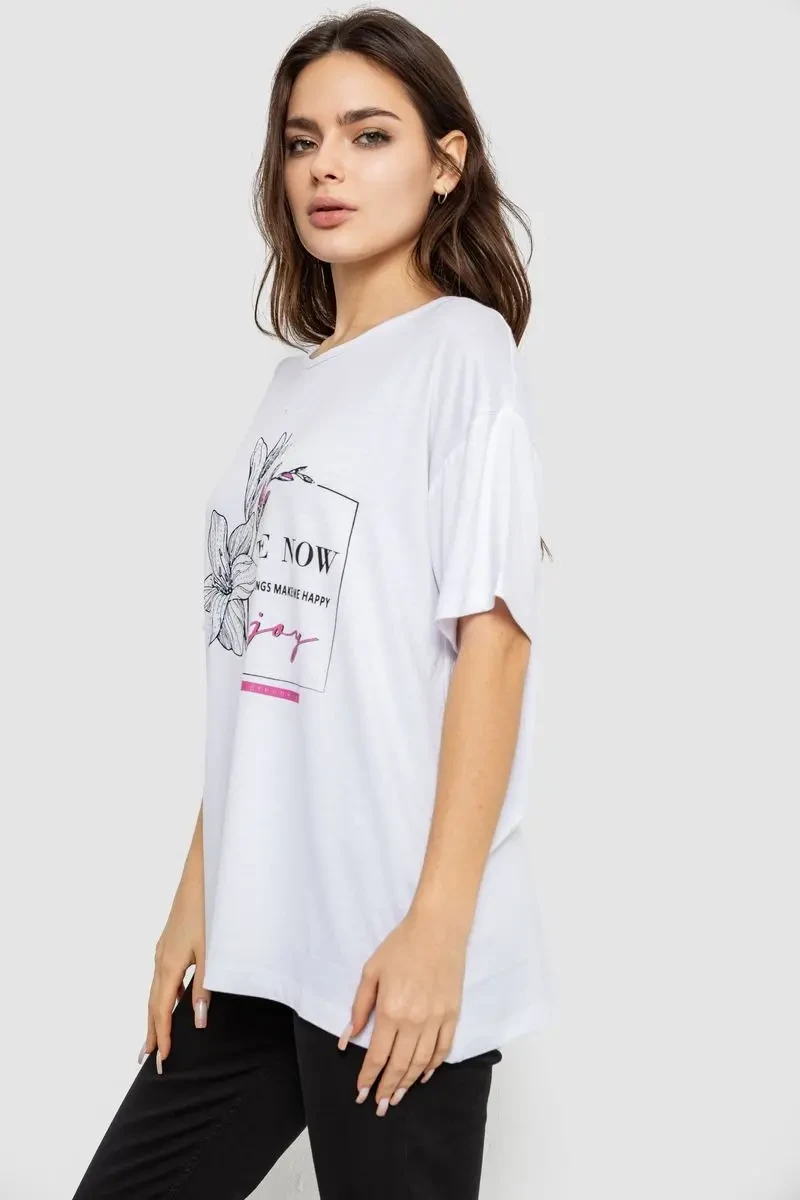 Футболка жіноча з принтом, колір білий, 244R605 3