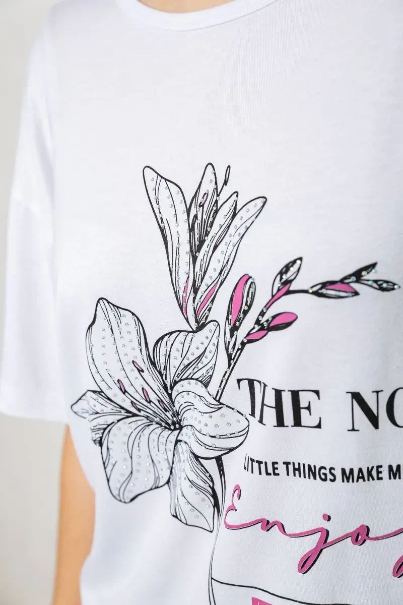 Футболка жіноча з принтом, колір білий, 244R605 5