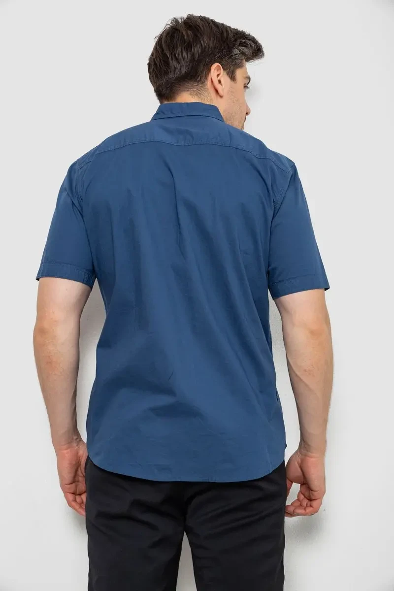 Сорочка чоловіча однотонна, колір синій, 214R6917-2 4