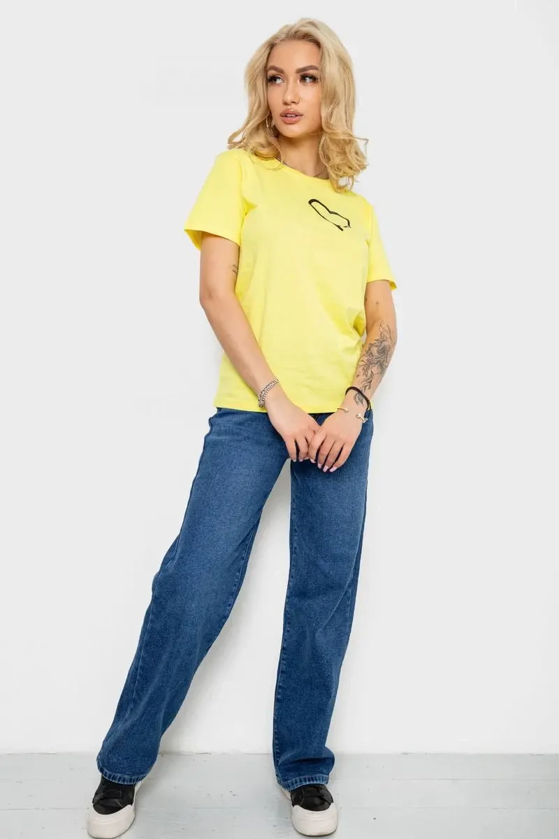 Футболка жіноча з принтом, колір жовтий, 238R557 2