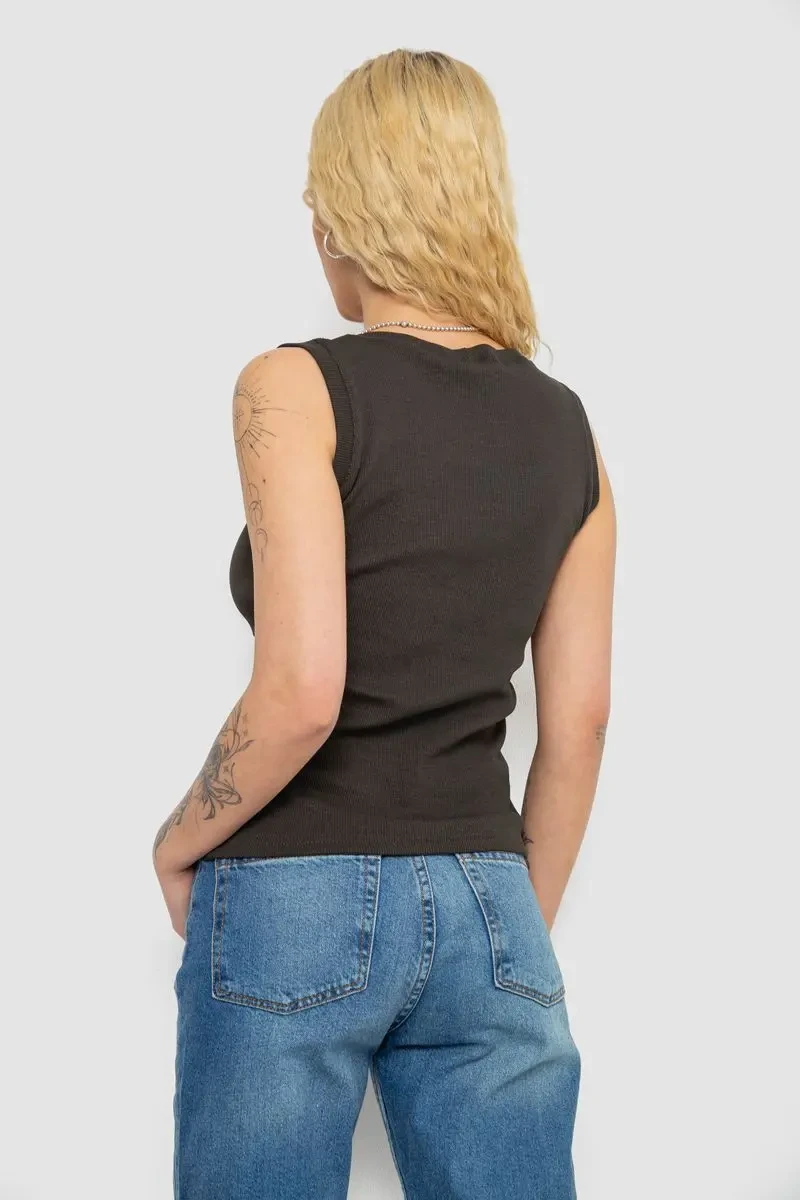 Майка жіноча в рубчик, колір хакі, 238R117 4