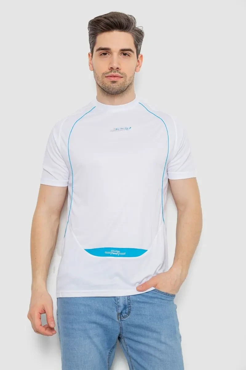 Футболка чоловіча з принтом, колір білий, 244R0508