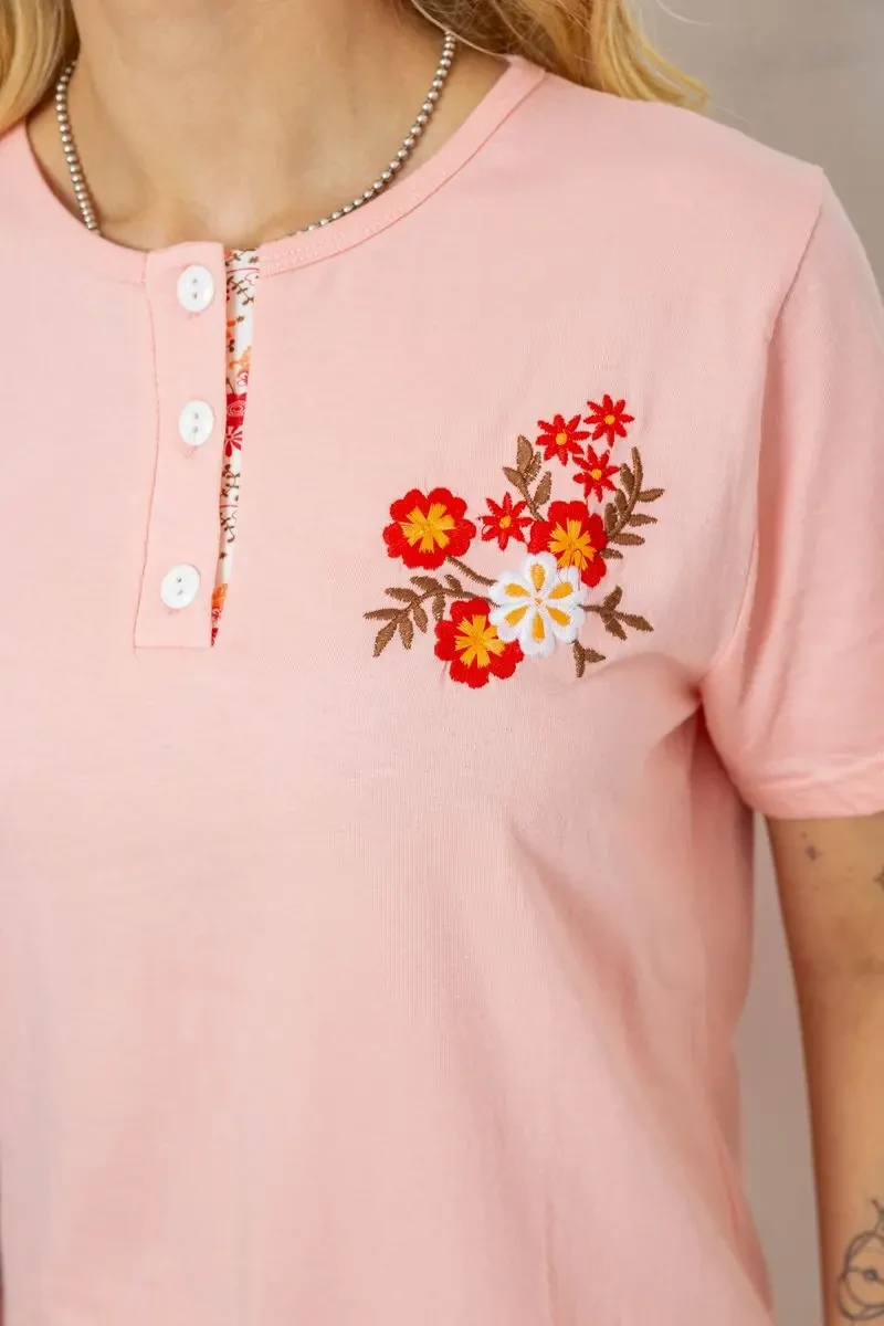 Піжама жіноча з принтом, колір персиковий, 243R10363 5