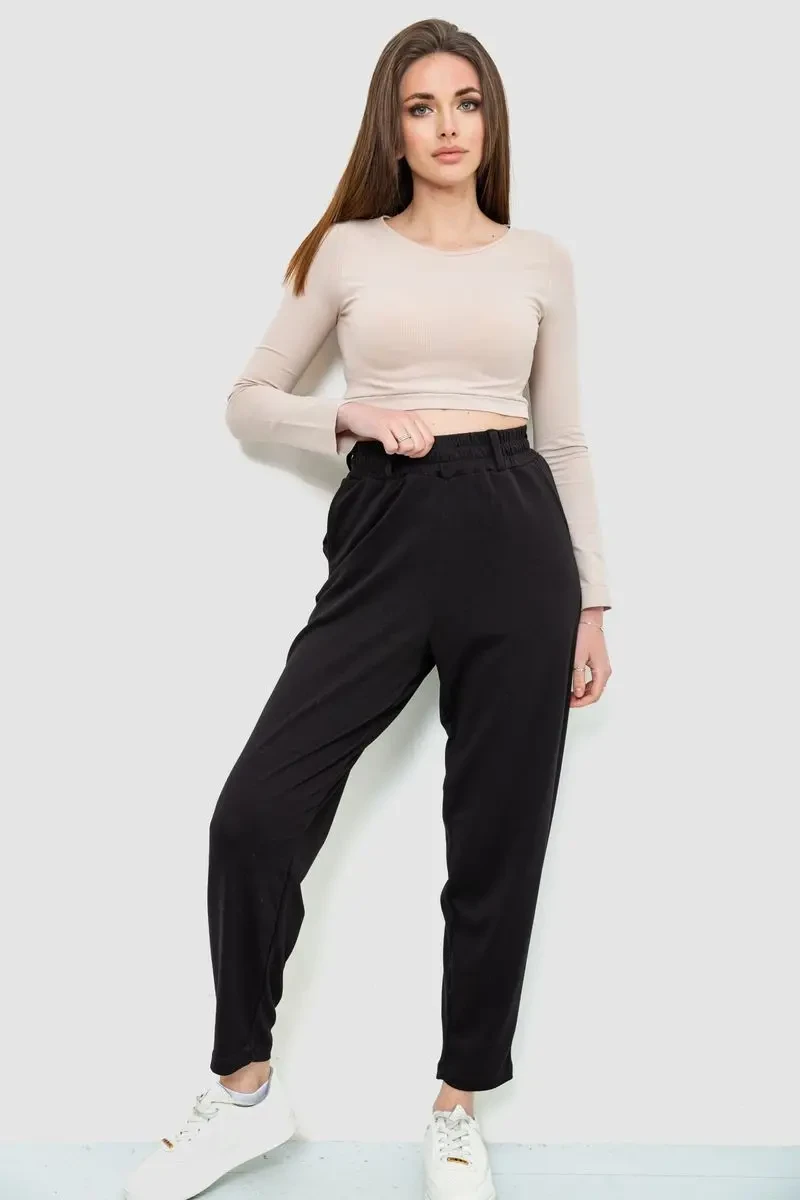 Штани жіночі MOM, колір чорний, 102R5246 2