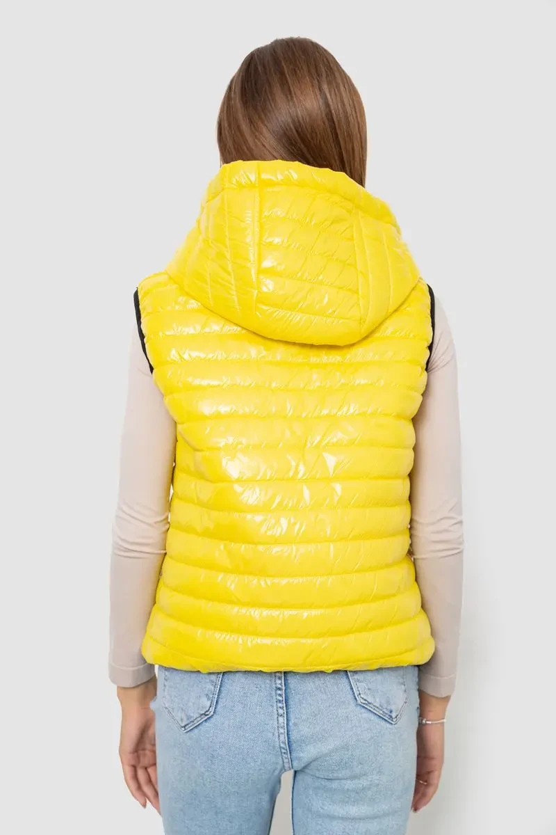 Жилетка жіноча дута, колір жовтий, 102R380-1 4