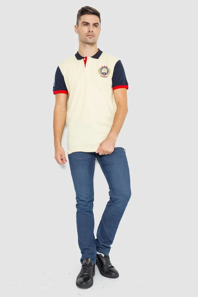 Поло чоловіче з принтом, колір жовтий, 247R317 2