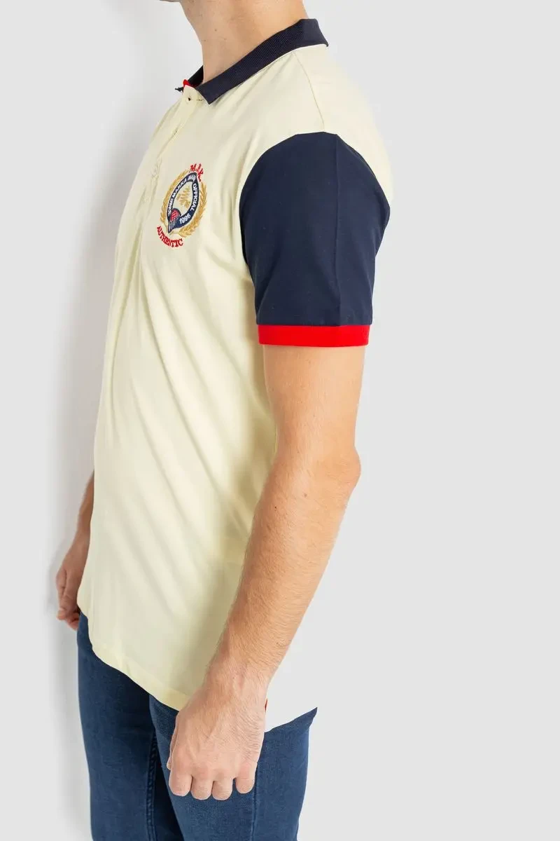 Поло чоловіче з принтом, колір жовтий, 247R317 3