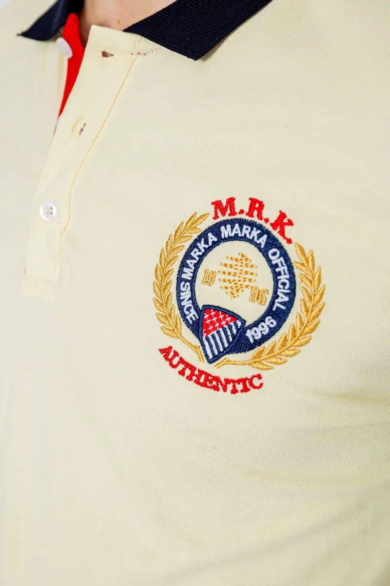 Поло чоловіче з принтом, колір жовтий, 247R317 5