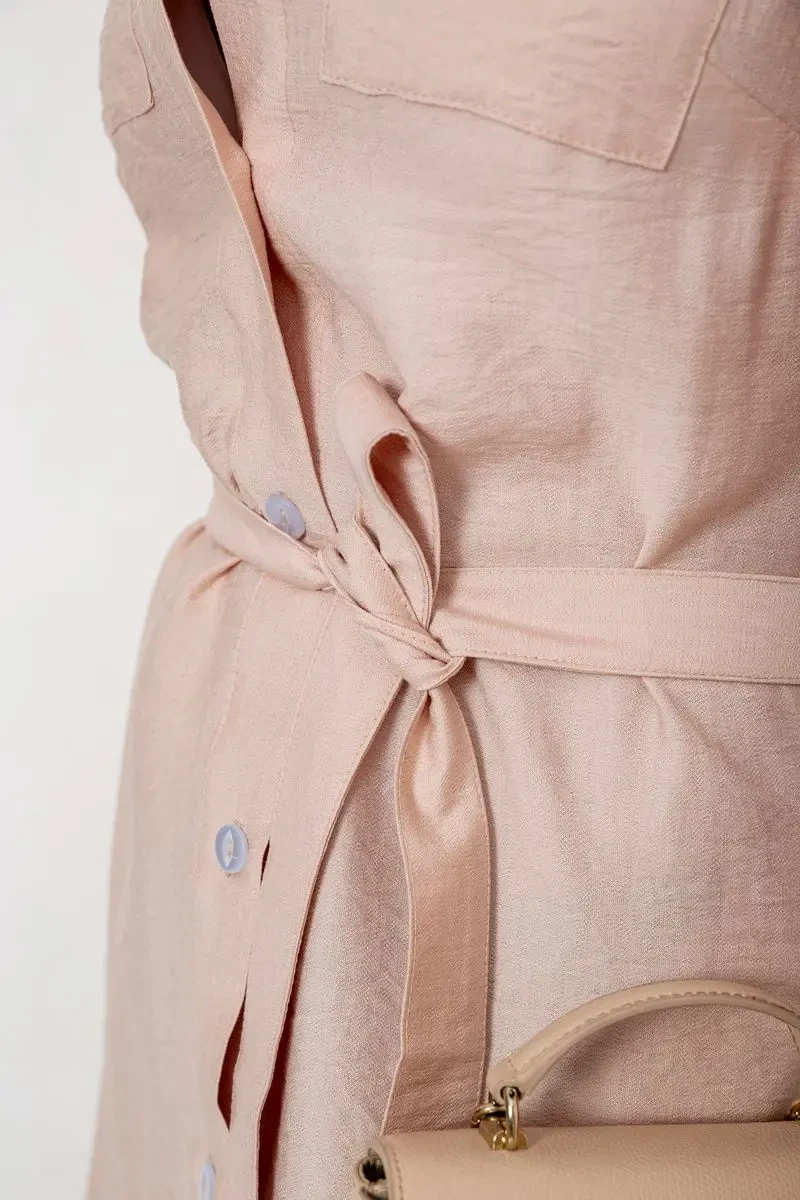 Сукня на ґудзиках, колір бежевий, 102R388 5