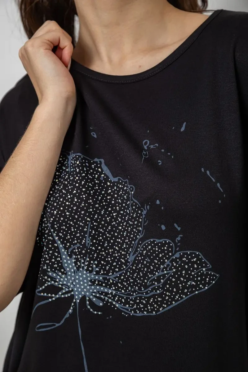 Футболка жіноча з принтом, колір чорний, 244R602 5