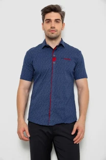 Сорочка чоловіча з принтом, колір синій, 214R7018