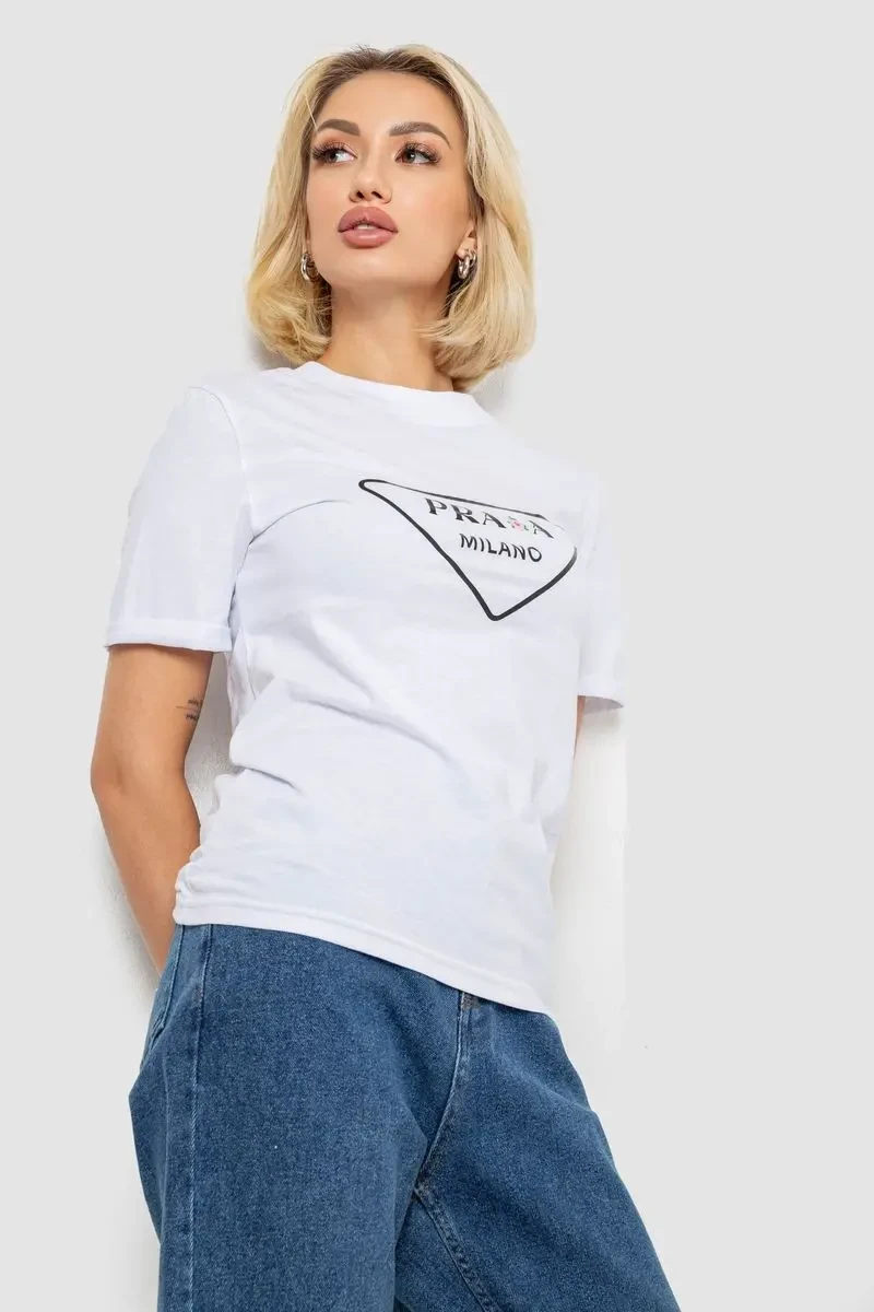 Футболка жіноча з принтом, колір білий, 238R57485 3