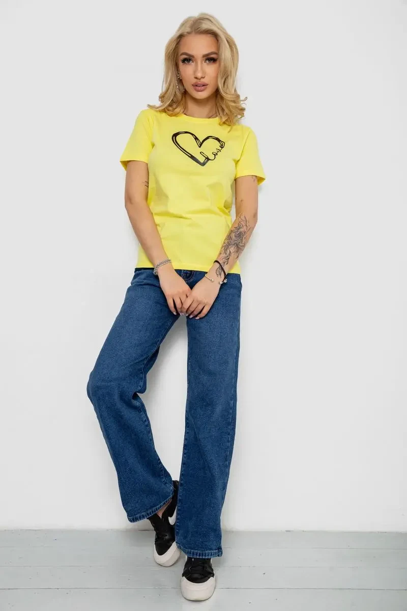 Футболка жіноча з принтом, колір жовтий, 238R558 2