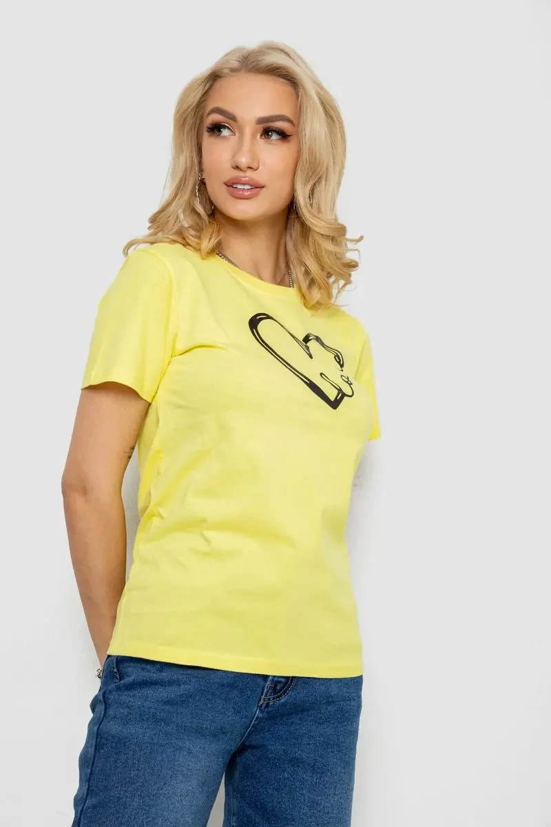 Футболка жіноча з принтом, колір жовтий, 238R558 3