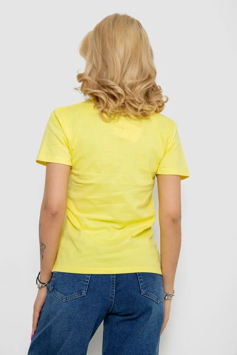 Футболка жіноча з принтом, колір жовтий, 238R558 4