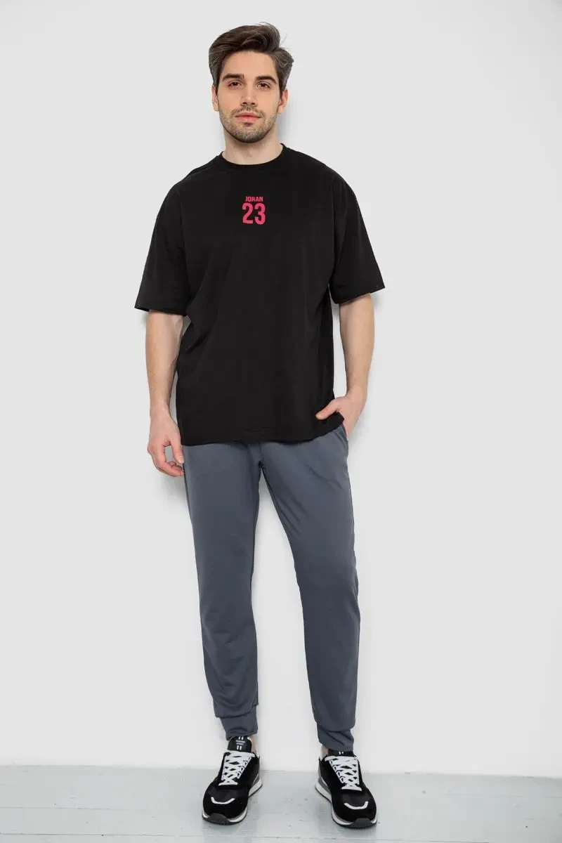 Футболка чоловіча з принтом, колір чорний, 244R7024 2