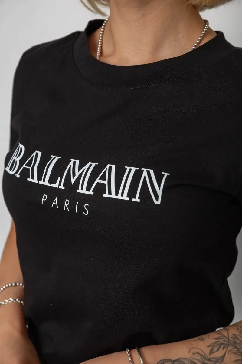 Футболка жіноча з принтом, колір чорний, 238R01640 5