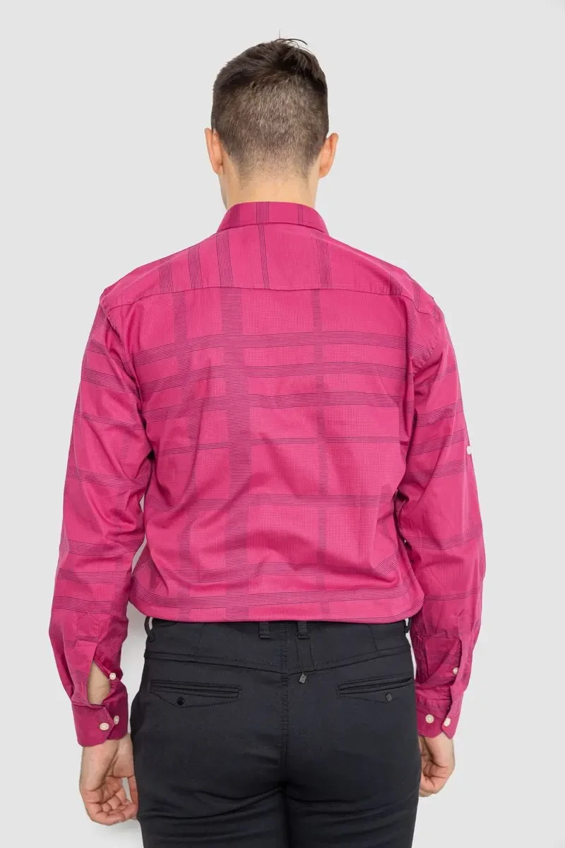 Сорочка чоловіча повсякденна, колір бордовий, 247R403 4