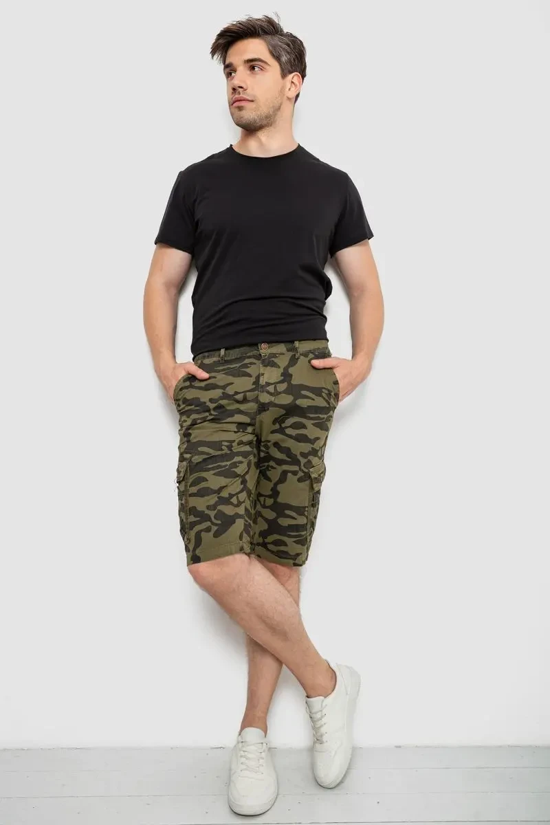 Шорти чоловічі мілітарі, колір мілітарі, 244R108-10 2