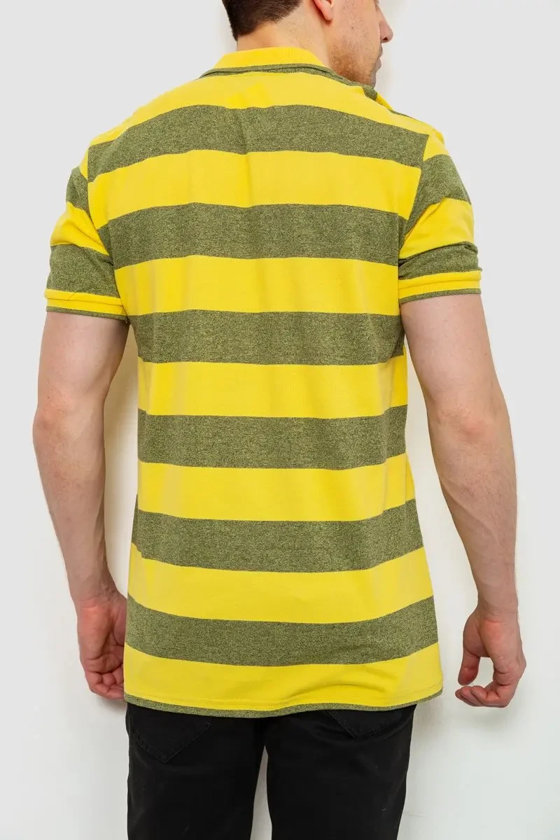 Поло чоловіче в смужку, колір жовтий, 214R6187 4
