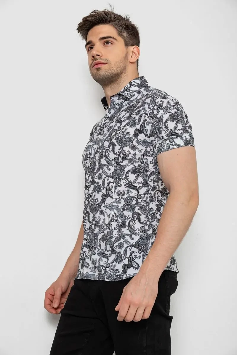 Сорочка чоловіча з короткими рукавами, колір сірий, 214R582 3
