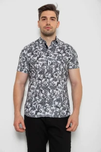 Сорочка чоловіча з короткими рукавами, колір сірий, 214R582