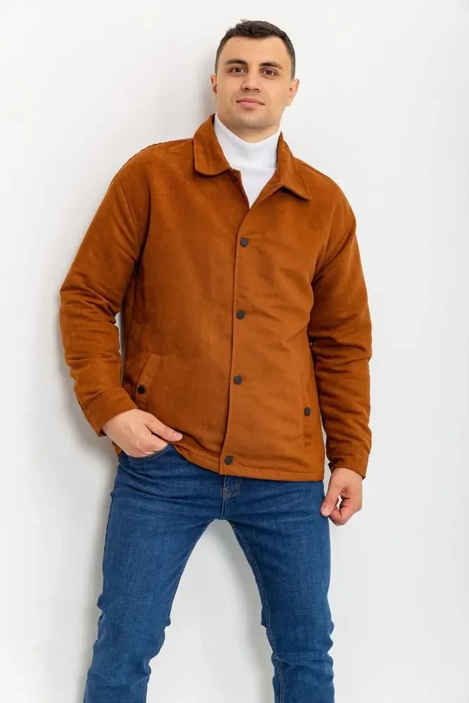 Вітровка чоловіча на кнопках, колір світло-коричневий, 131R3022 2