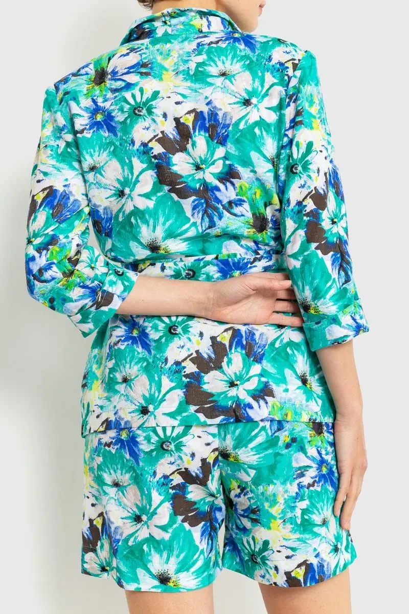 Костюм жіночий, колір зелено-синій, 115R0451 4