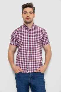 Сорочка чоловіча в клітку, колір молочний, 214R2445-6