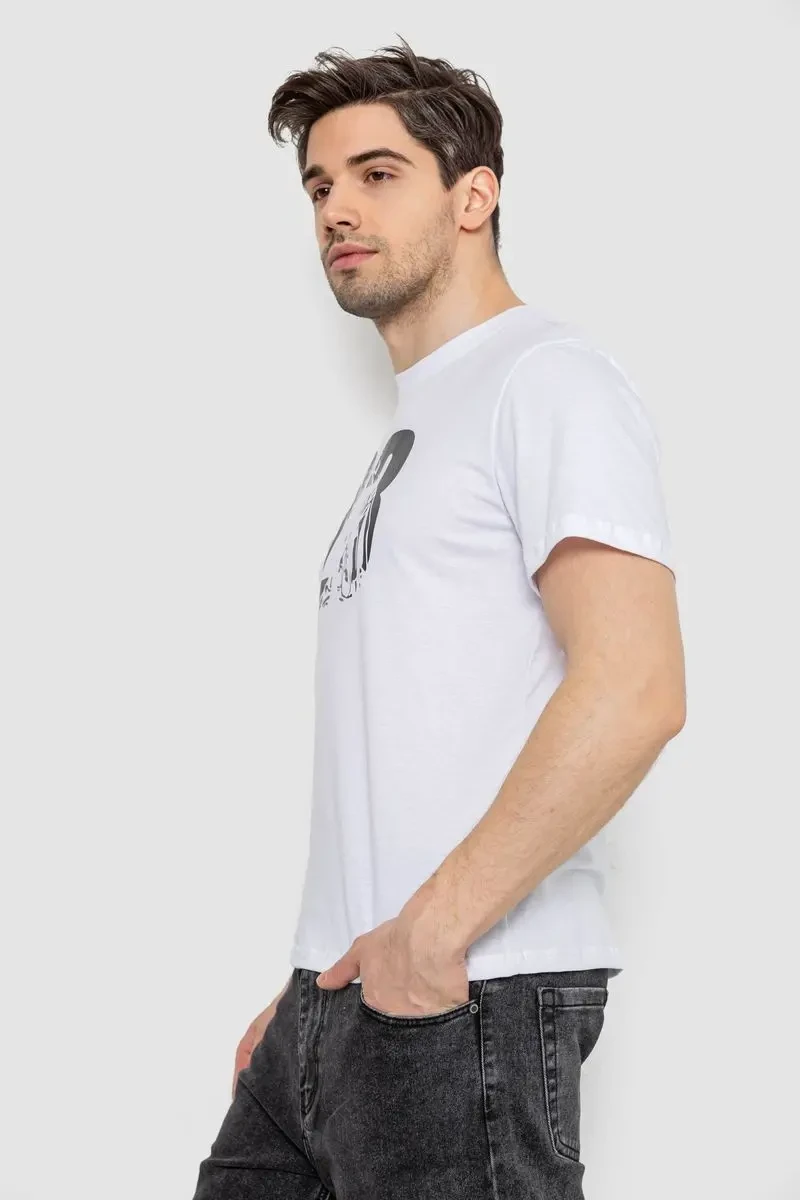 Футболка чоловіча з принтом, колір білий, 241R1906 3