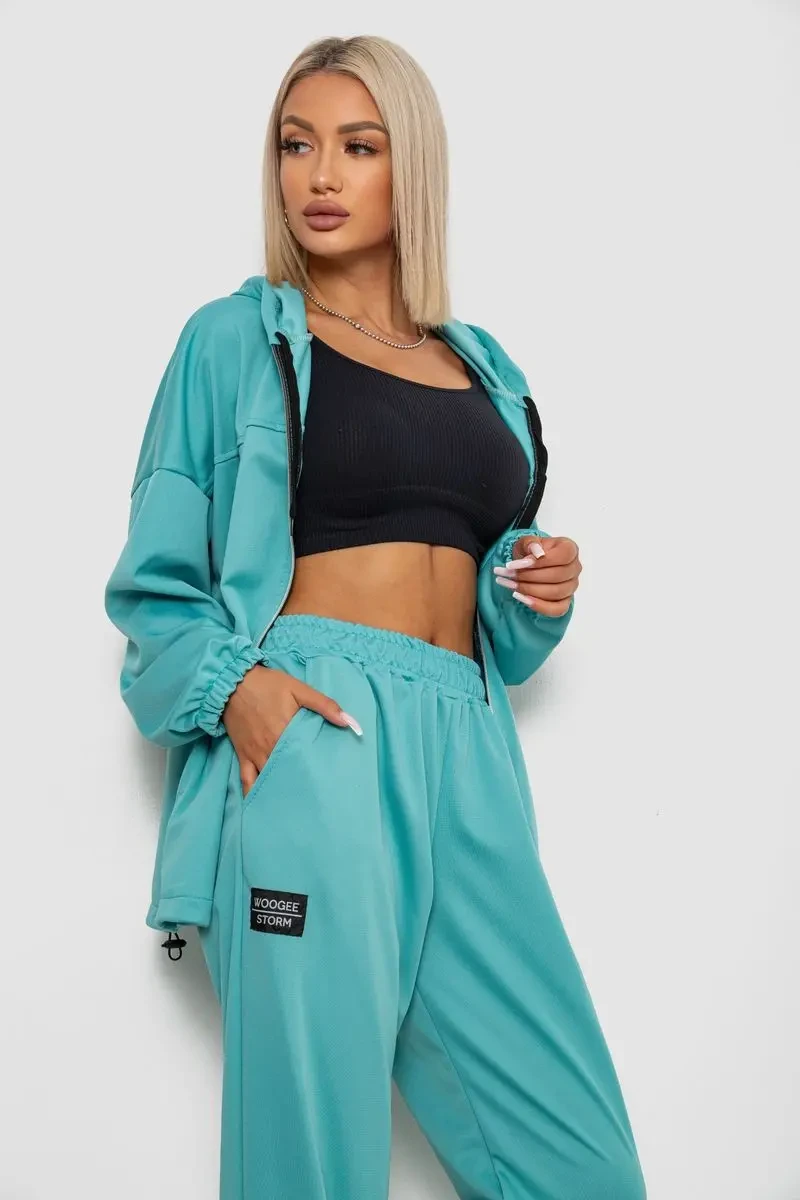 Спортивний костюм жіночий, колір бірюзовий, 238R114-2 2