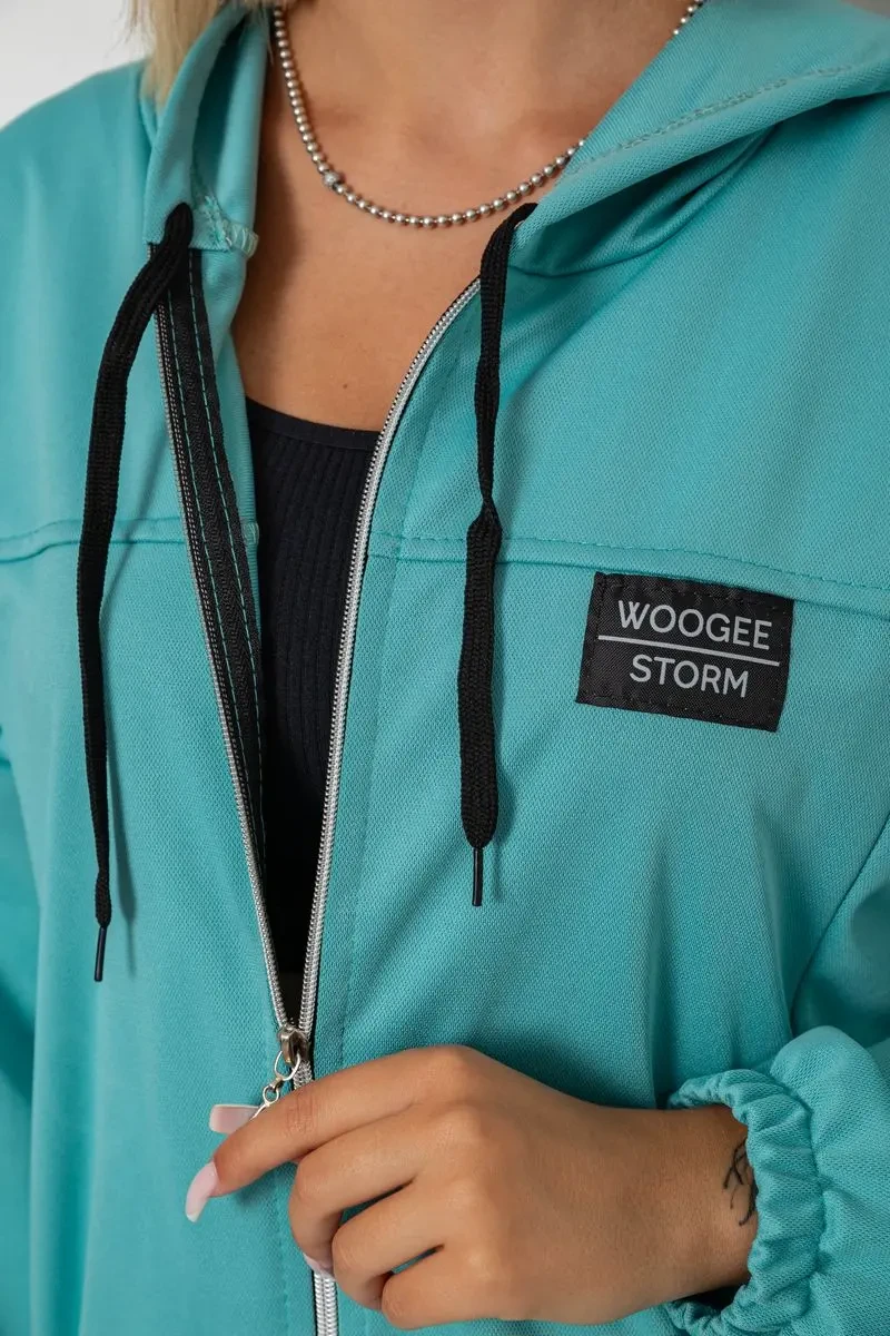 Спортивний костюм жіночий, колір бірюзовий, 238R114-2 5