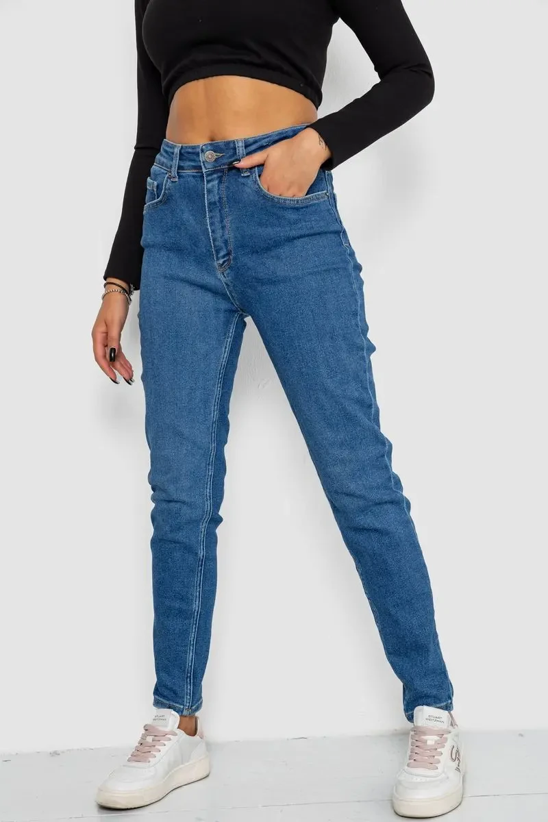 Джинси жіночі Mom-fit стрейч, колір синій, 244R1134 3