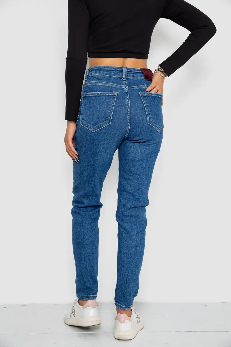 Джинси жіночі Mom-fit стрейч, колір синій, 244R1134 4
