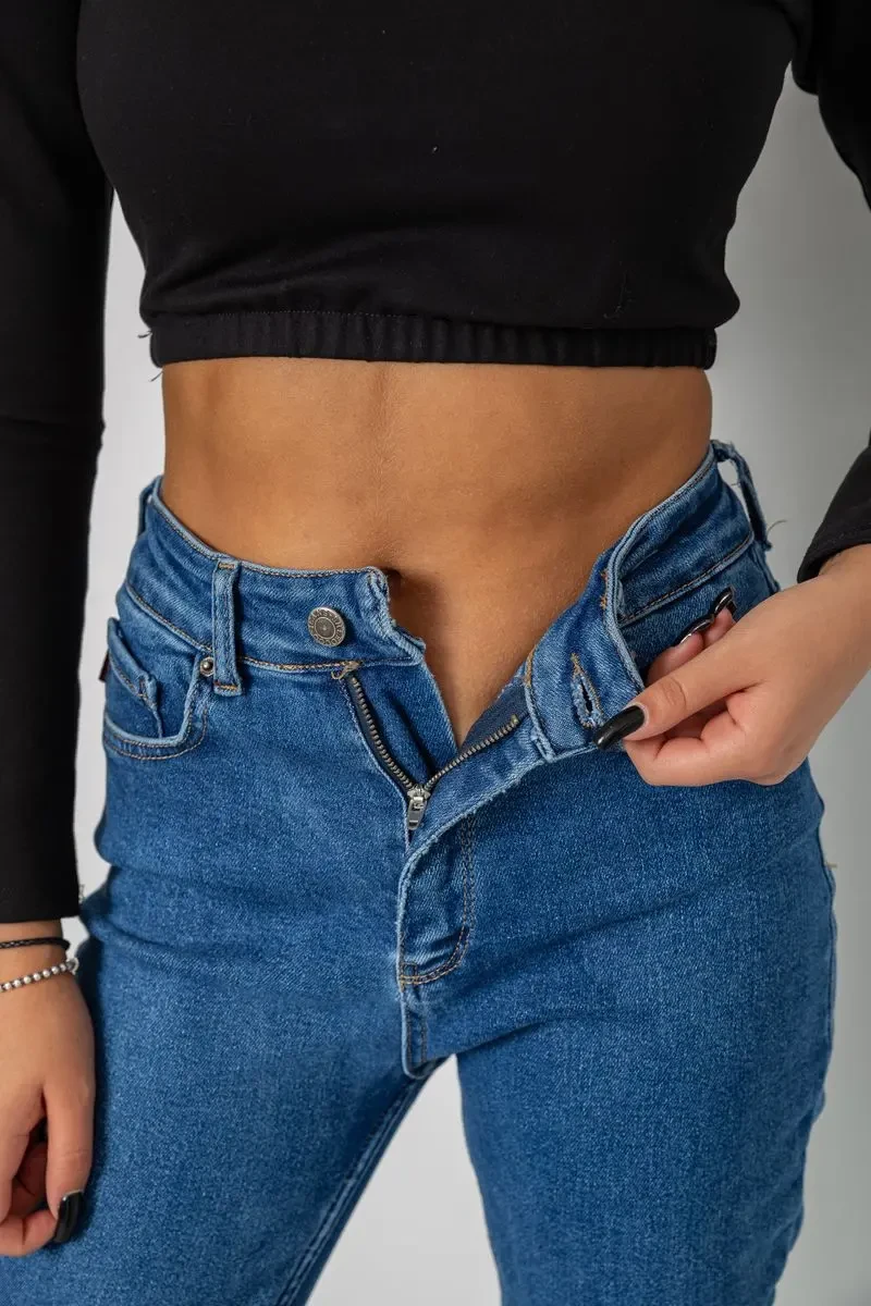 Джинси жіночі Mom-fit стрейч, колір синій, 244R1134 5