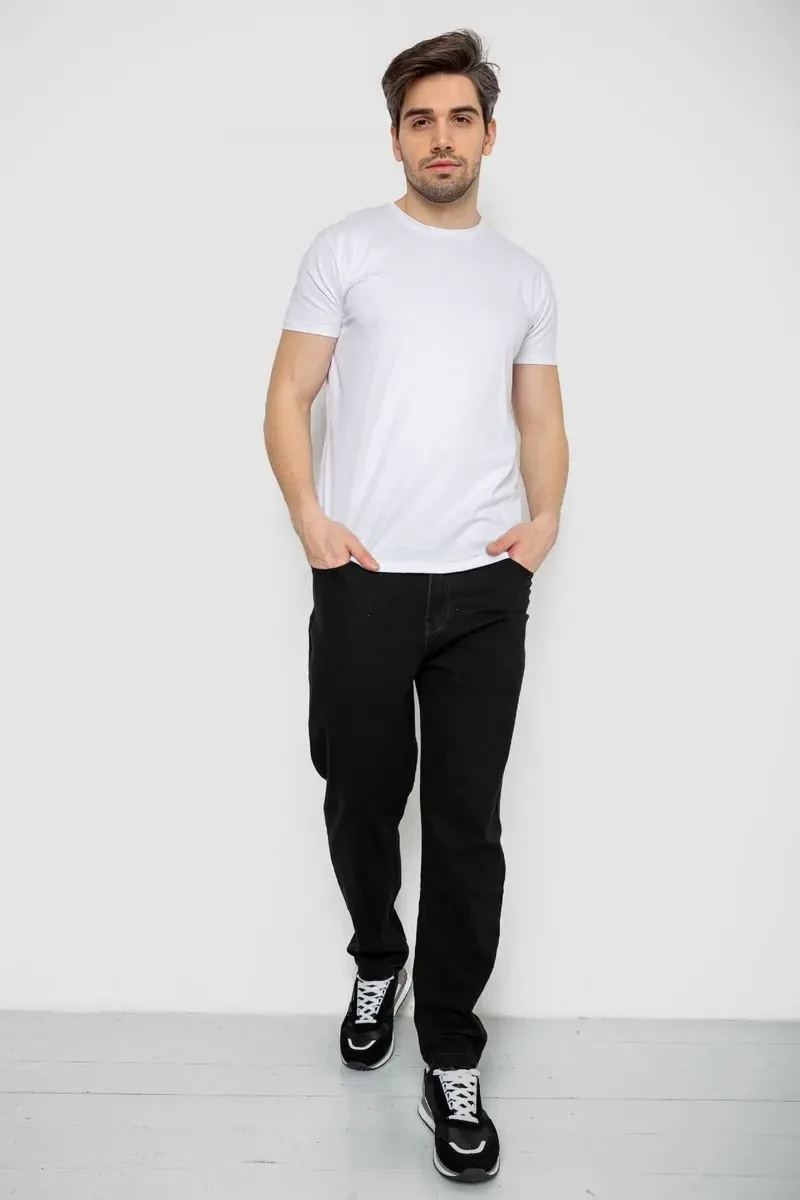 Футболка чоловіча однотонна базова, колір білий, 244R2404 2