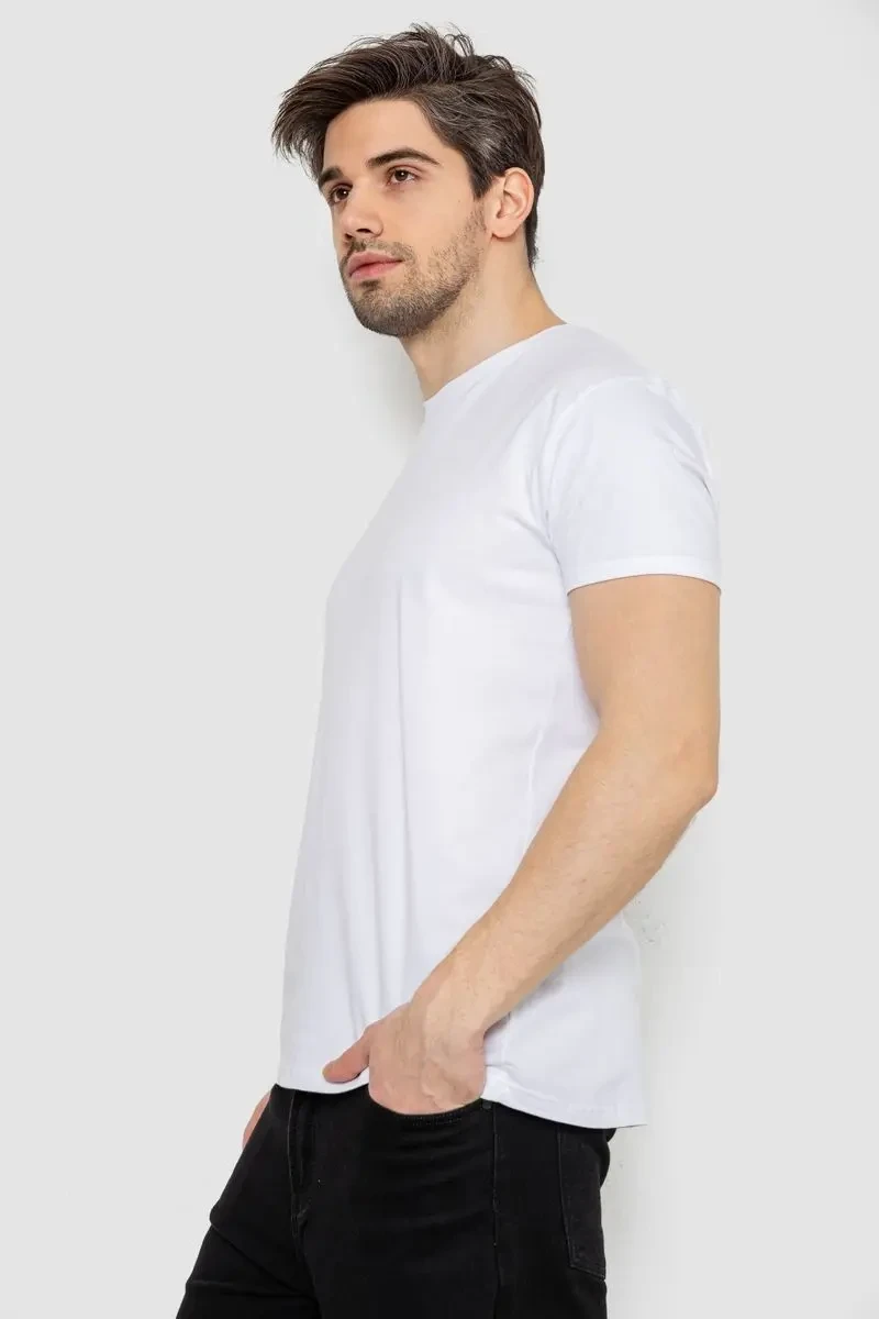 Футболка чоловіча однотонна базова, колір білий, 244R2404 3