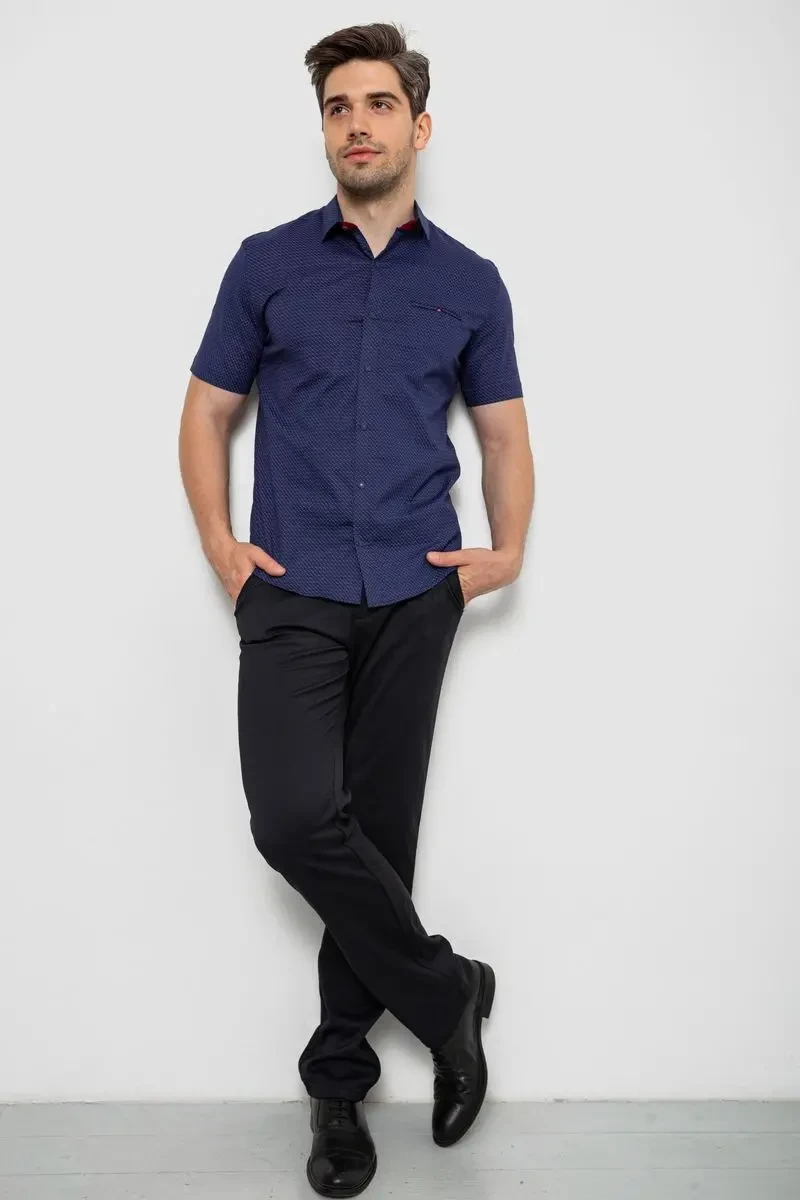 Сорочка чоловіча з принтом, колір синій, 214R7143 2