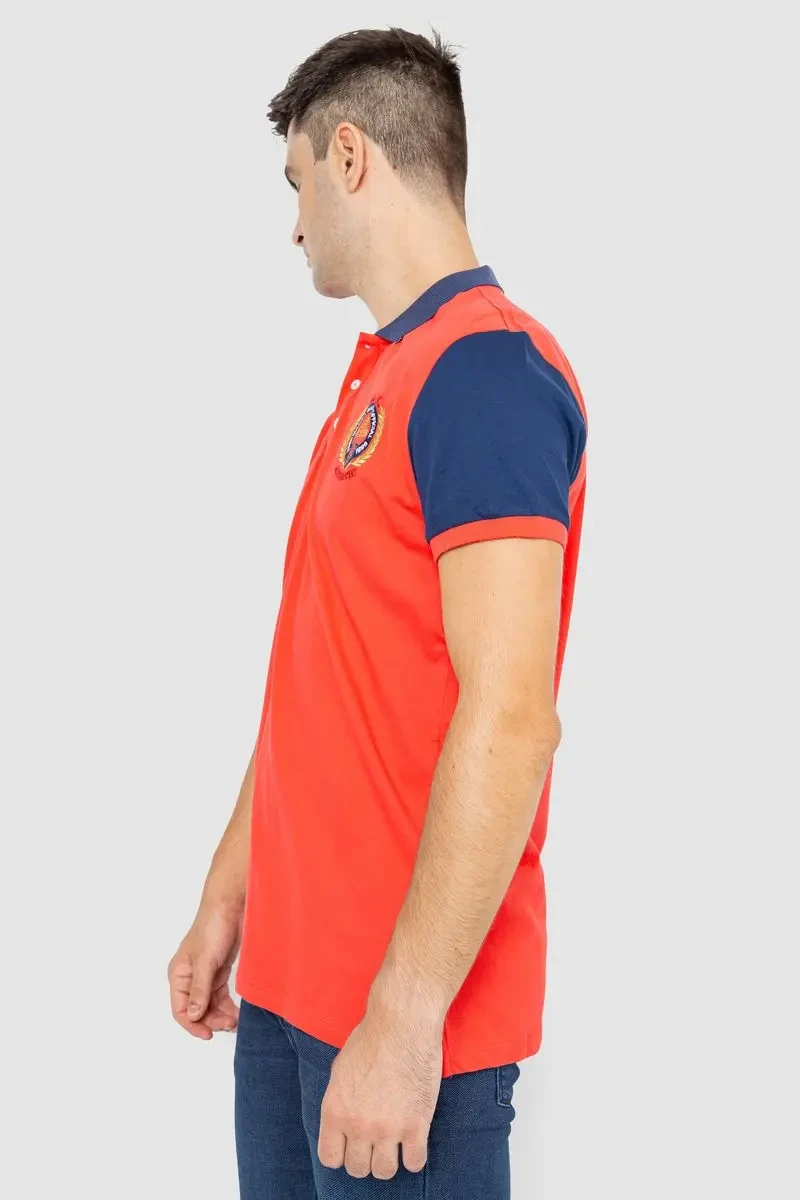 Поло чоловіче з принтом, колір кораловий, 247R317 3