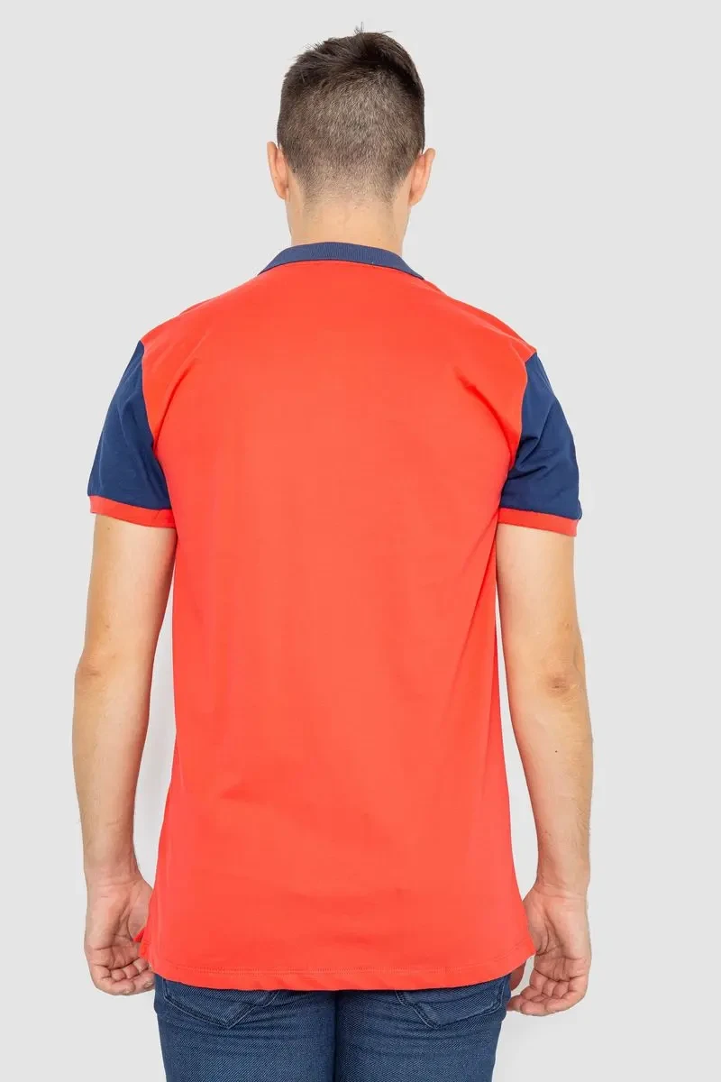 Поло чоловіче з принтом, колір кораловий, 247R317 4