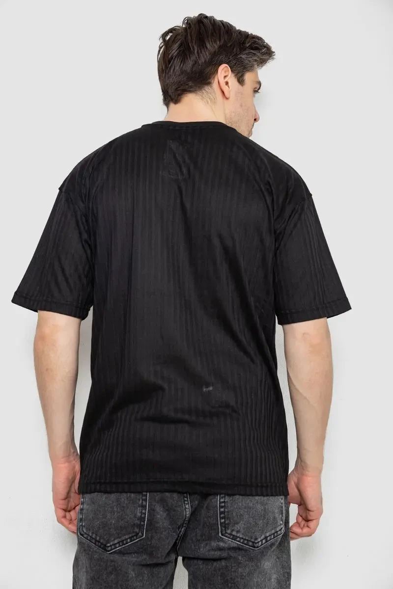 Футболка чоловіча однотонна, колір чорний, 247R3140 4