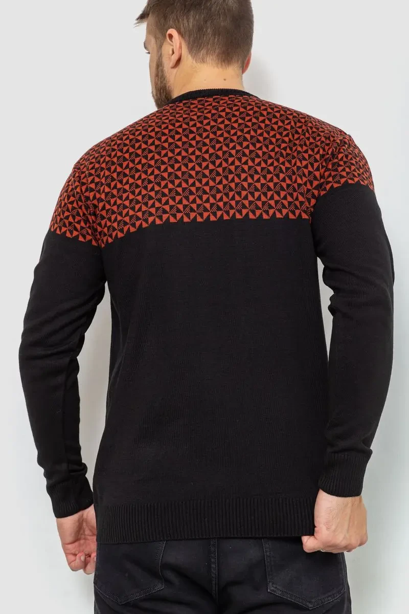 Светр чоловічий, колір чорно-теракотовий, 161R898 4