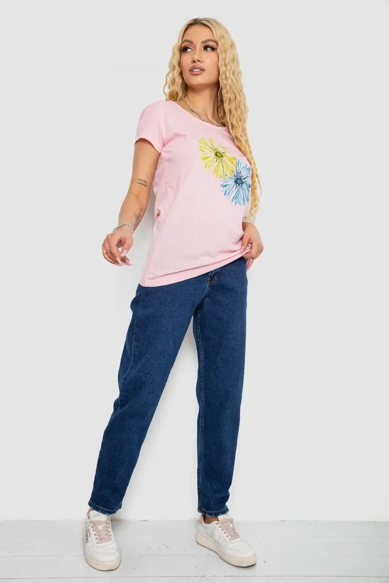 Футболка жіноча з принтом, колір рожевий, 244R2215 2