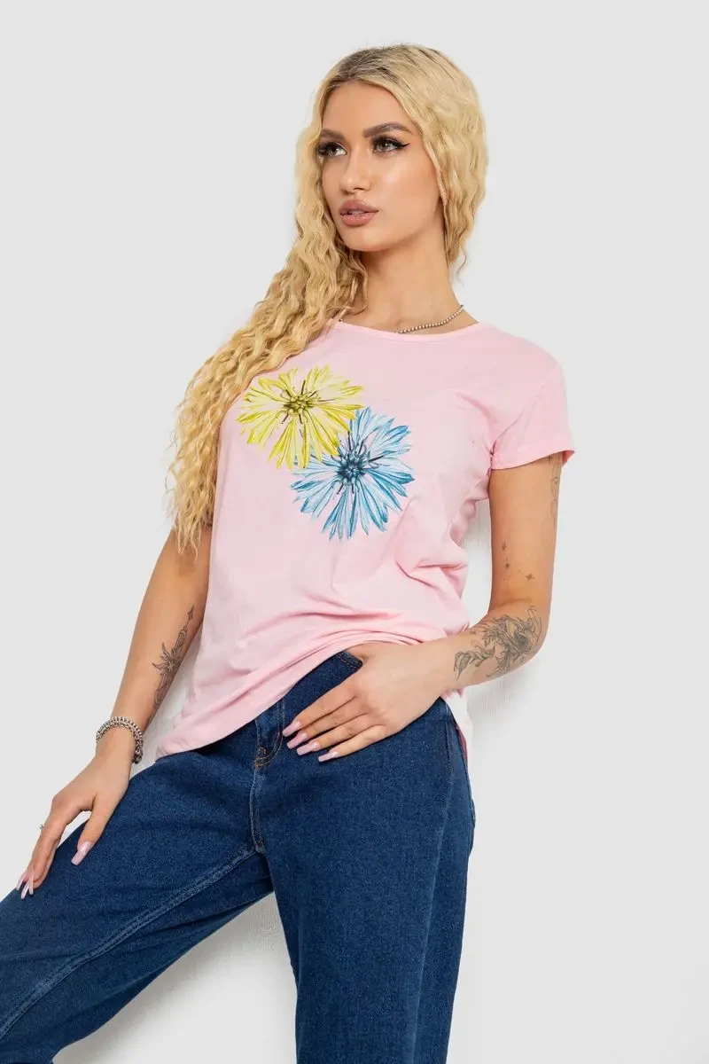 Футболка жіноча з принтом, колір рожевий, 244R2215 3