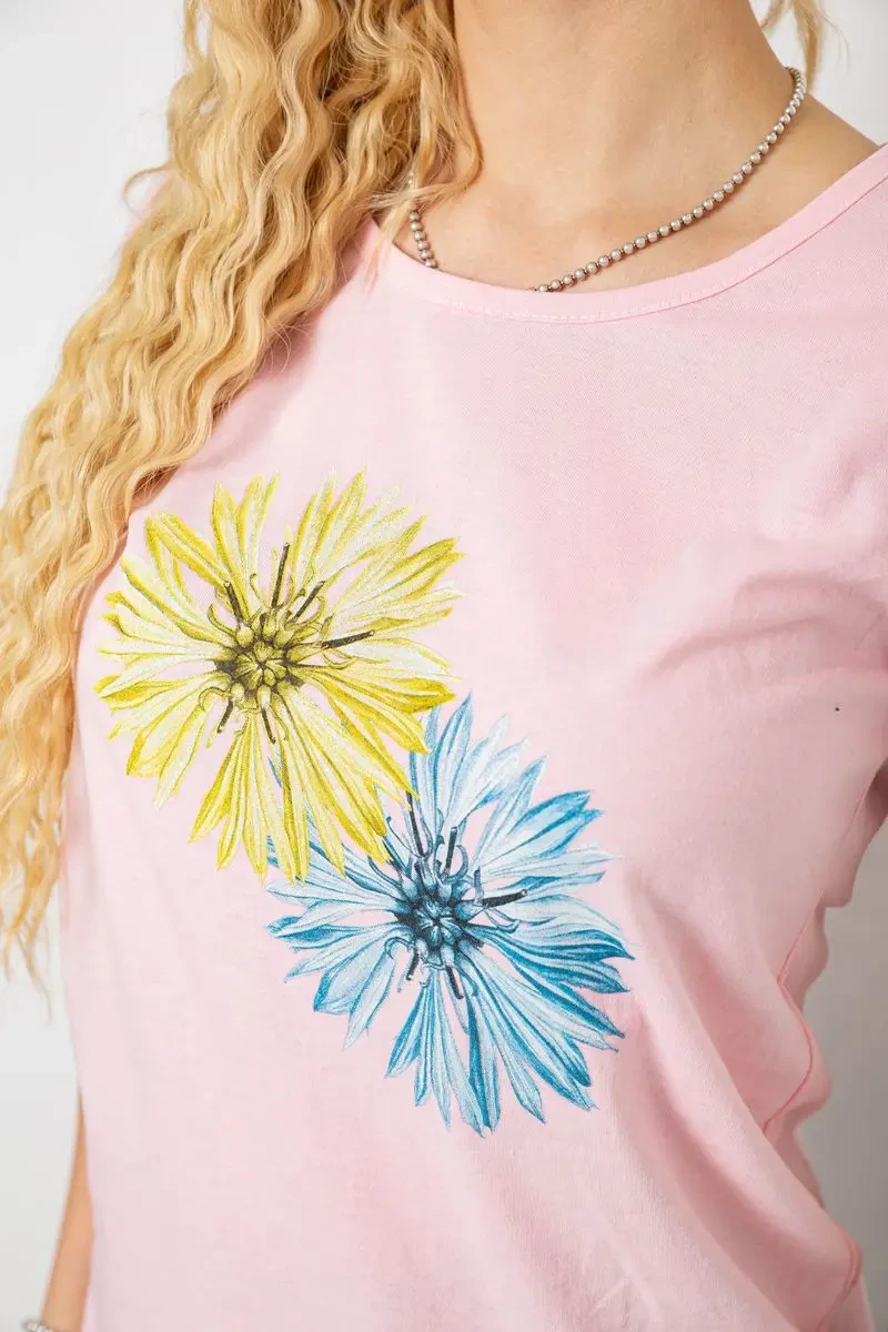 Футболка жіноча з принтом, колір рожевий, 244R2215 5